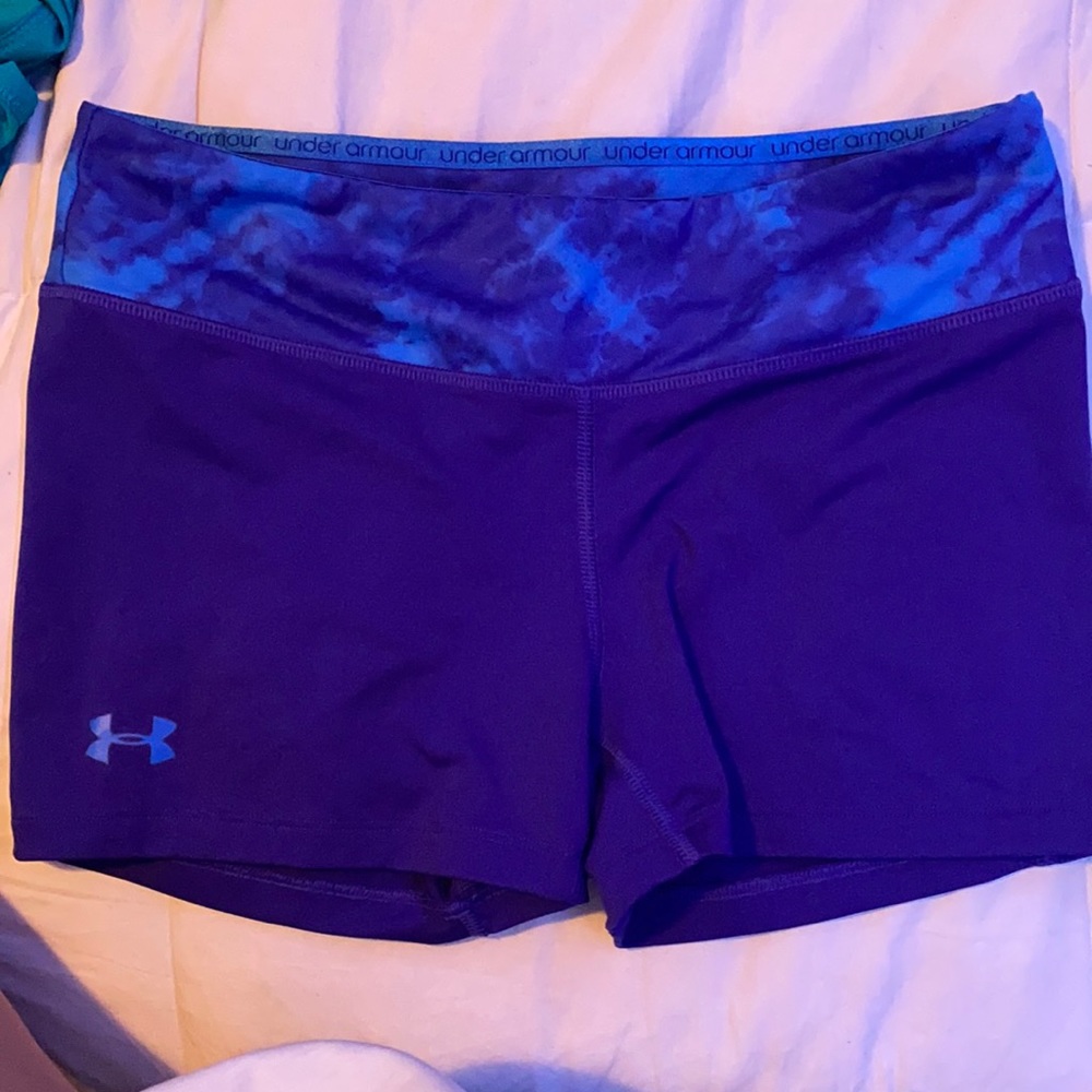 purple under armor spandex
